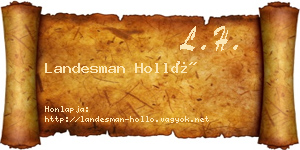 Landesman Holló névjegykártya